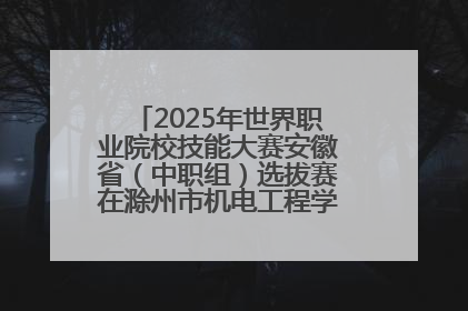 2025年世界职业院校技能大赛安徽省（中职组）选拔赛在滁州市机电工程学校赛点落下帷幕