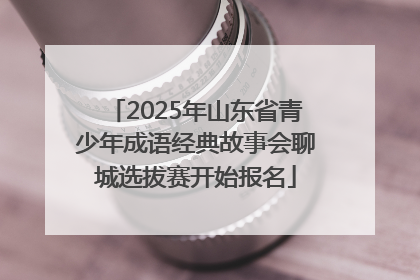 2025年山东省青少年成语经典故事会聊城选拔赛开始报名