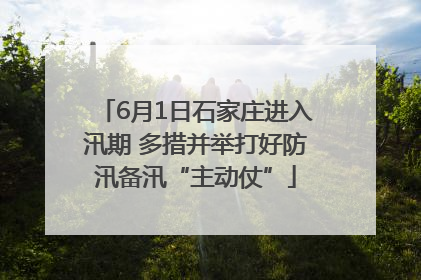 6月1日石家庄进入汛期 多措并举打好防汛备汛“主动仗”