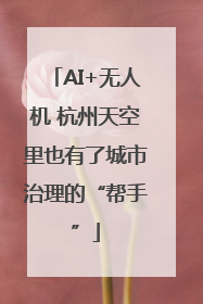 AI+无人机 杭州天空里也有了城市治理的“帮手”